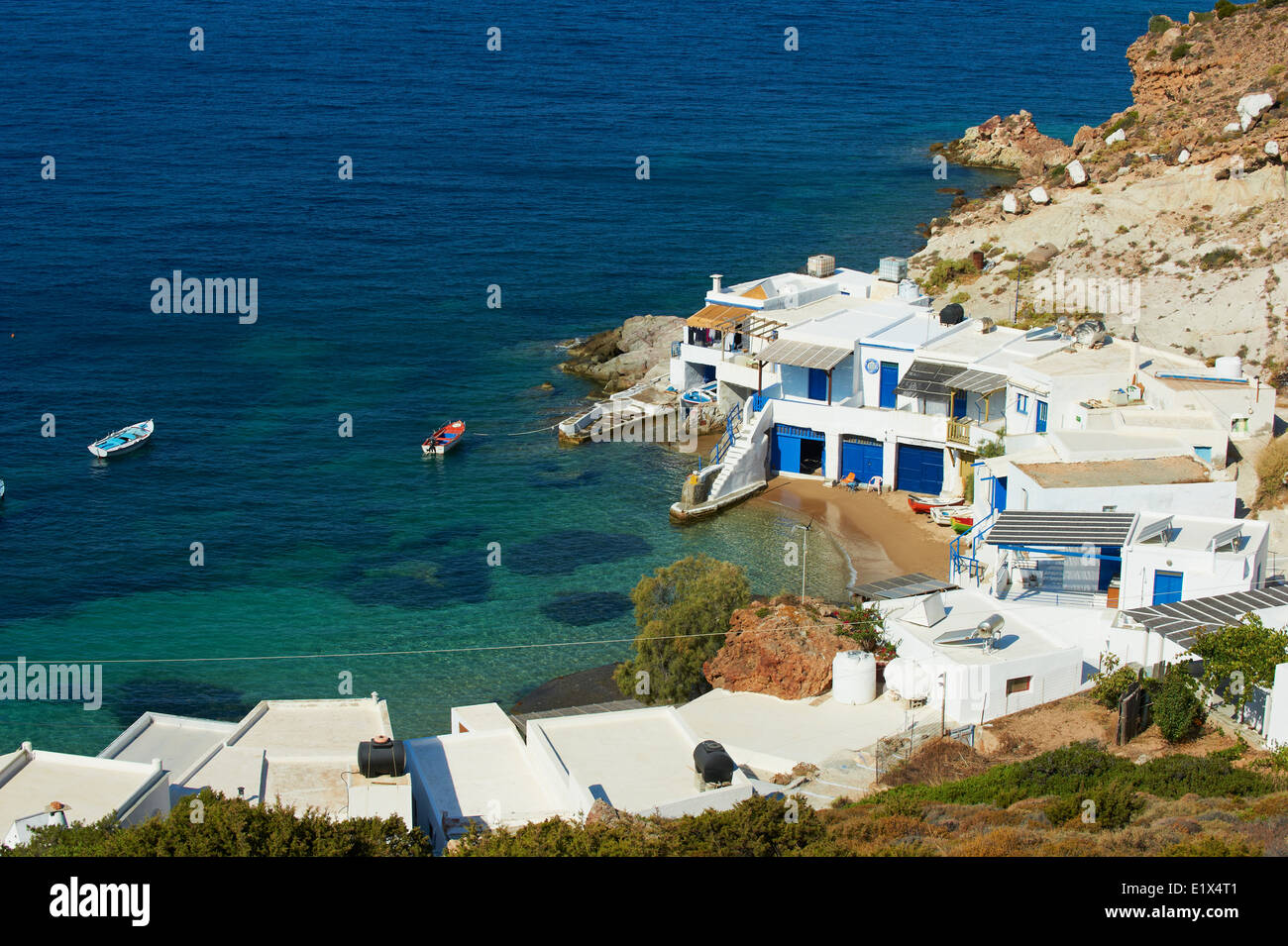 Grecia CICLADI, Milos, Fourkovouni, fisher village Foto Stock
