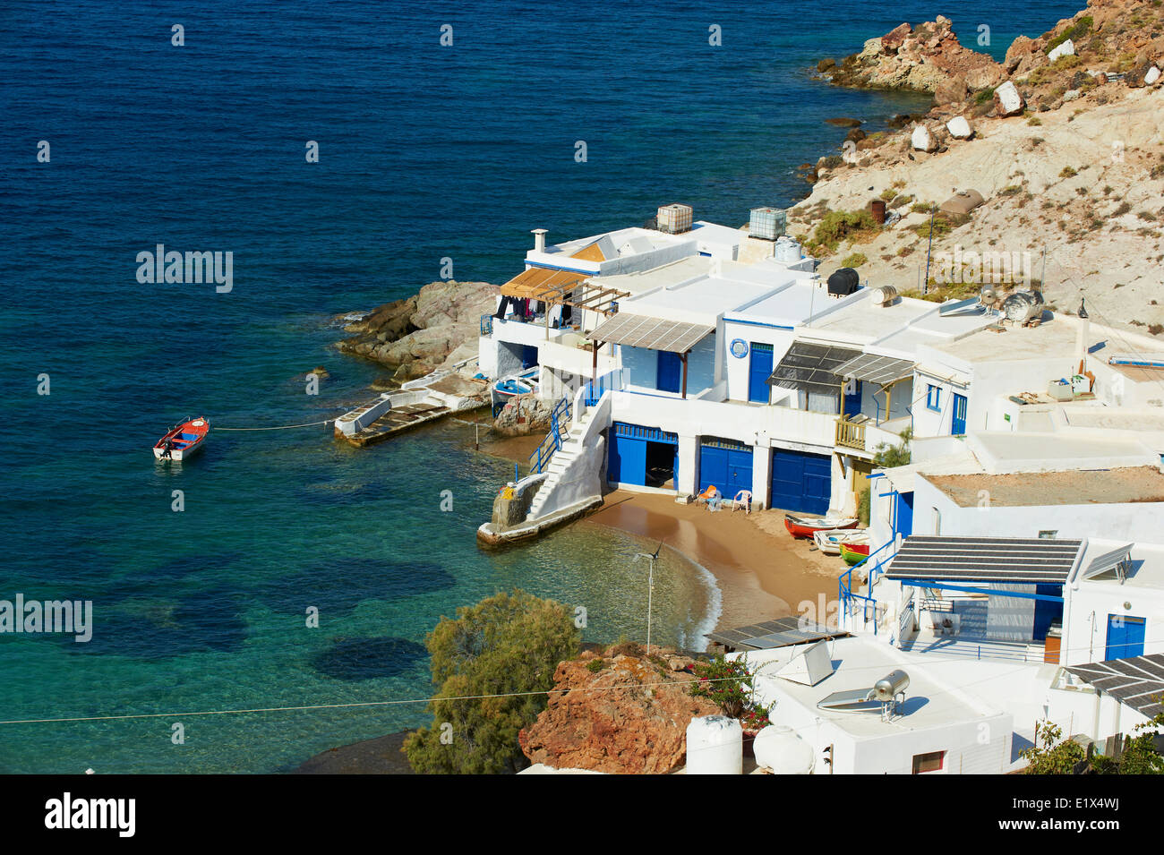 Grecia CICLADI, Milos, Fourkovouni, fisher village Foto Stock