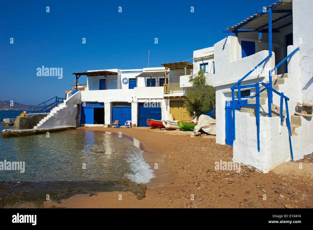 Grecia CICLADI, Milos, Fourkovouni, fisher village Foto Stock