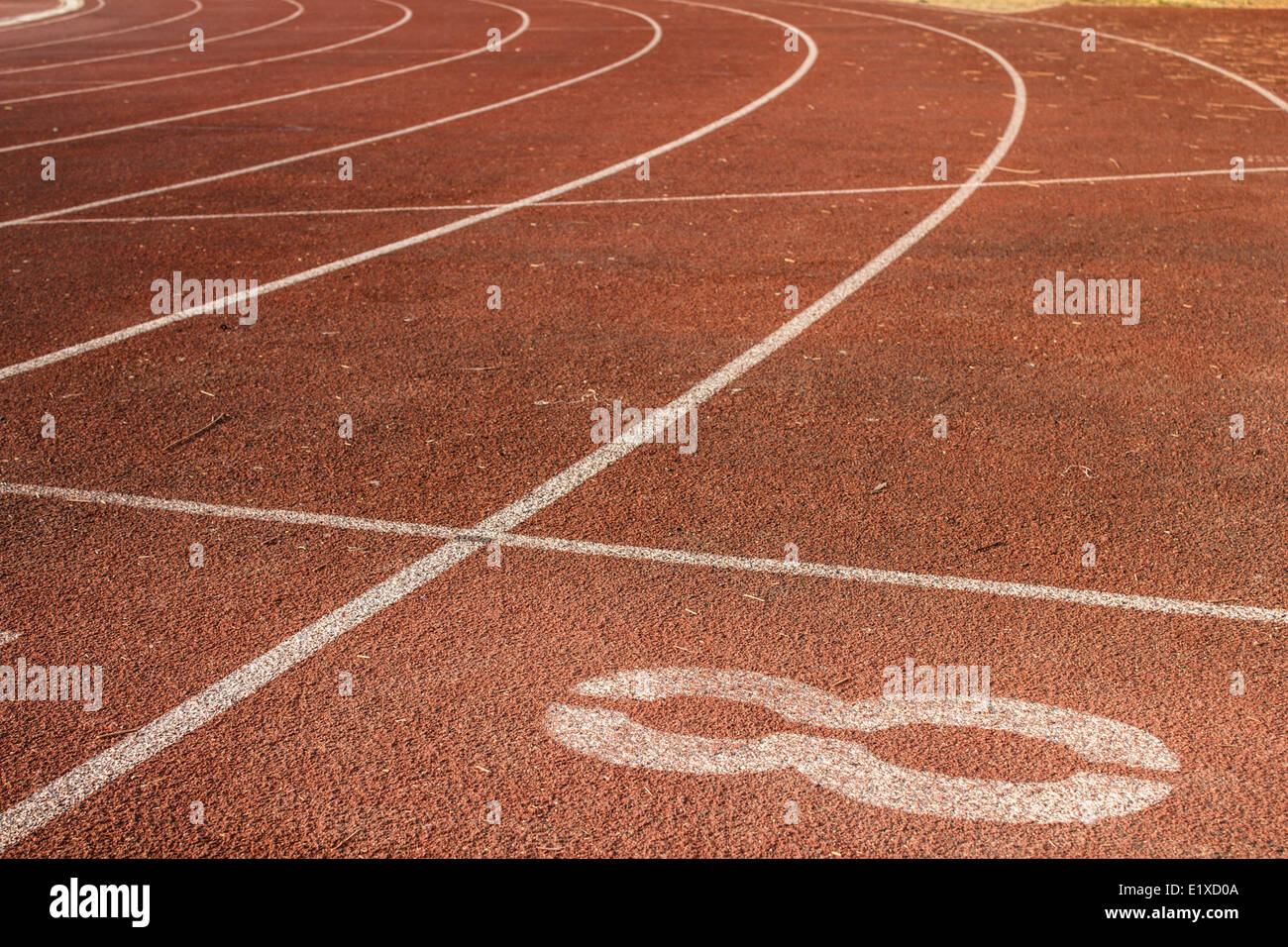 Il numero sulla via di corsa Foto Stock