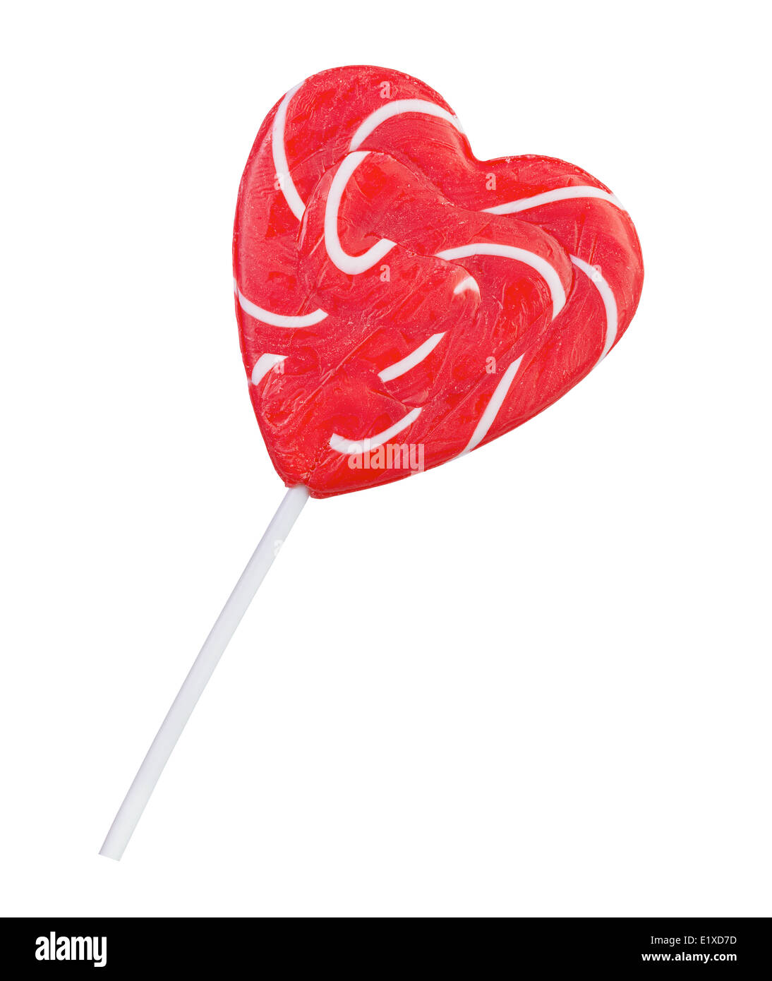 A forma di cuore spirale colorata lollipop isolato Foto Stock