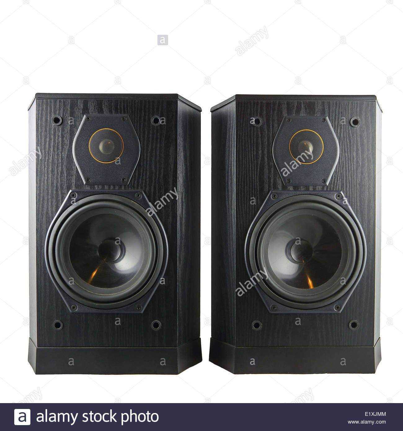 Nero altoparlanti hi-fi Foto Stock