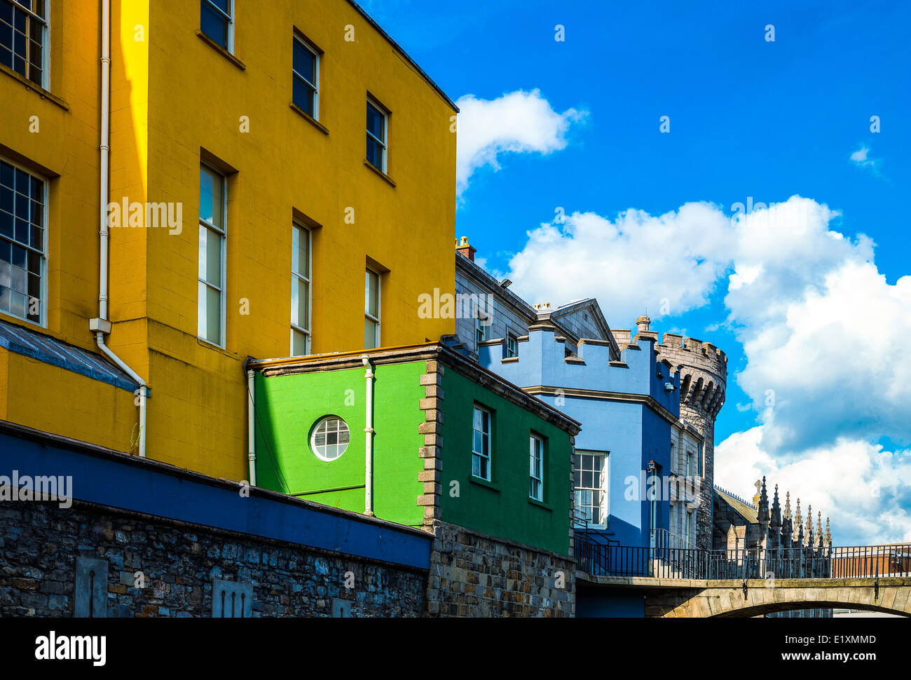 Irlanda, Dublino, la parte superiore delle torri del Castello di Dublino Foto Stock