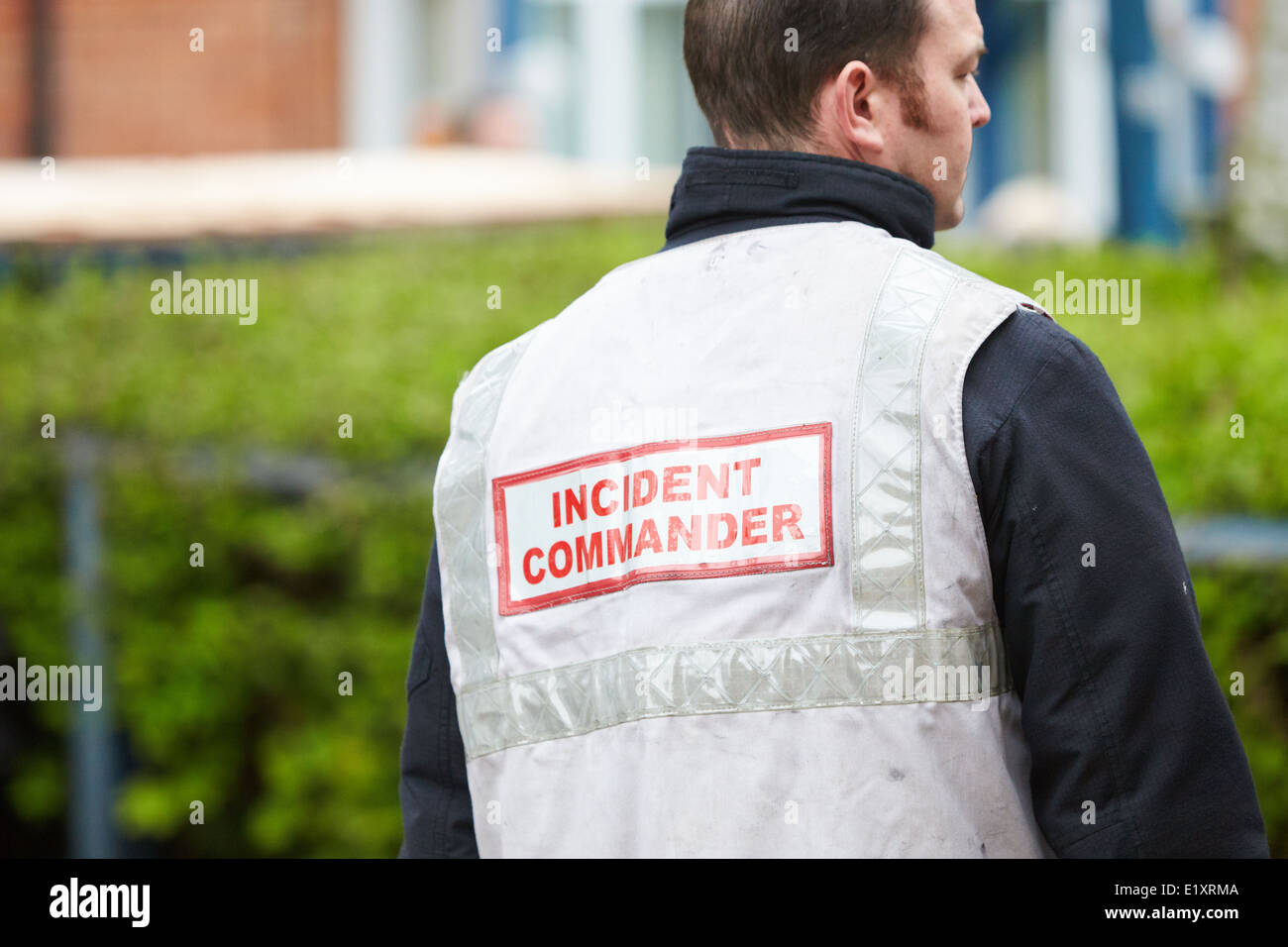 Vigili del fuoco incident commander Foto Stock