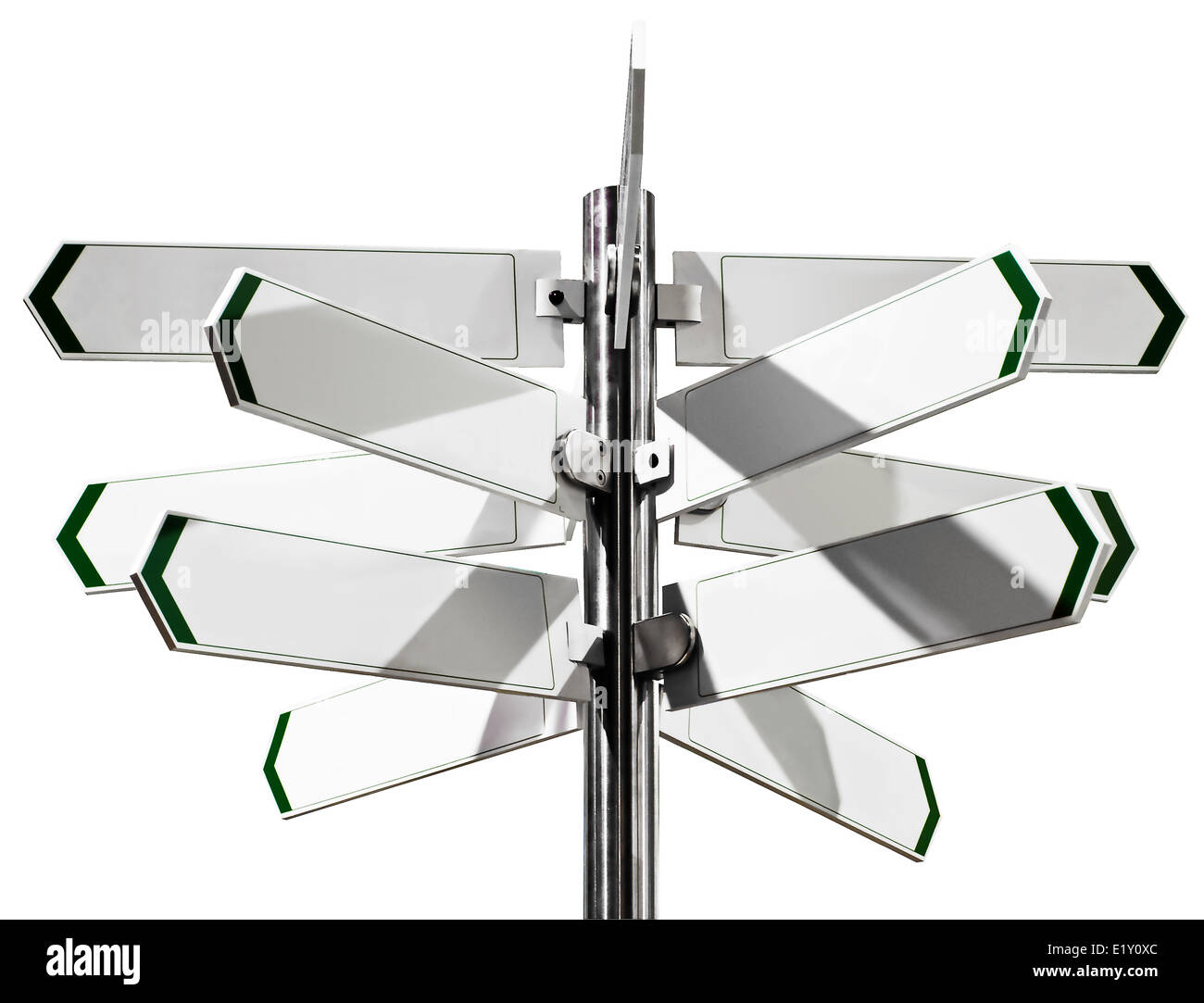 Leerer Wegweiser Foto Stock