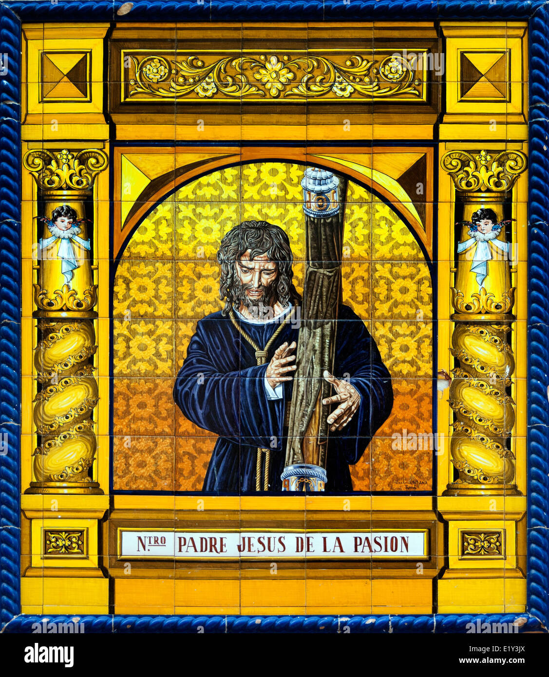 Padre Jesus de la Pasion - Padre Gesù della Passione Malaga Spagna chiesa cattolica di ceramica cristiana Foto Stock