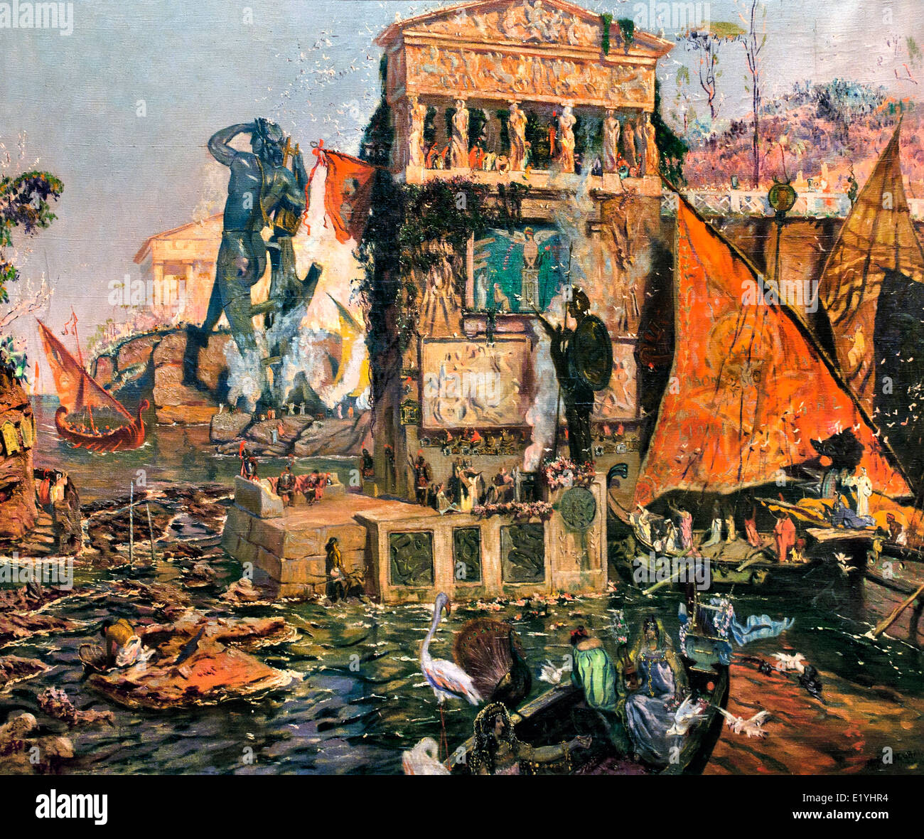 Il Colosso di Rodi ( Grecia greco ) Antonio Munoz Degrain (Valencia 1840 1924 Malaga) Spagna - Spagnolo Foto Stock