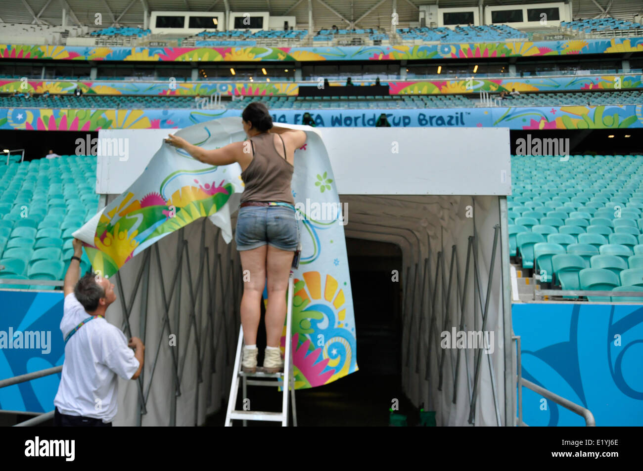 Arena Fonte Nova, Vorbereitungen für die WM 2014, Salvador da Bahia, Brasile. Foto Stock