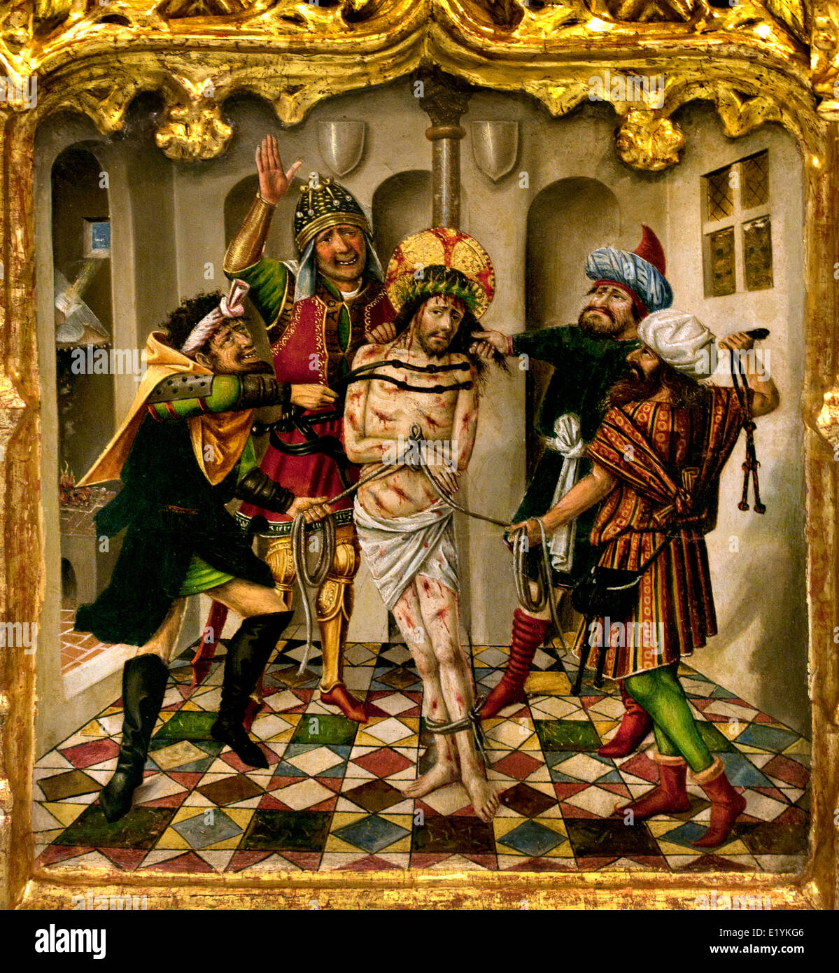 Predela scene con la passione di Cristo da Joan Reixach (Valencia 1431-1486) Spagna spagnolo ( dettaglio ) Foto Stock