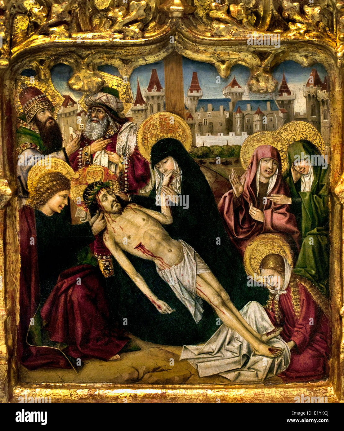 Predela scene con la passione di Cristo da Joan Reixach (Valencia 1431-1486) Spagna spagnolo ( dettaglio ) Foto Stock