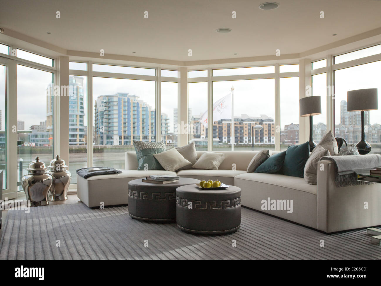 Un Chelsea Creek showhome sviluppo sul Fiume Tamigi vicino a Chelsea, Londra, Regno Unito Foto Stock