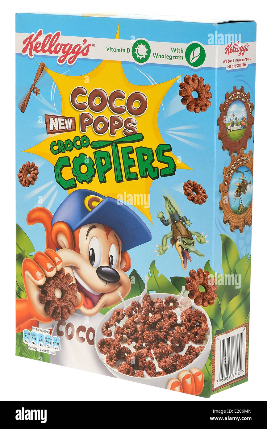 Kelloggs coco pop copters cereali per la prima colazione Foto Stock