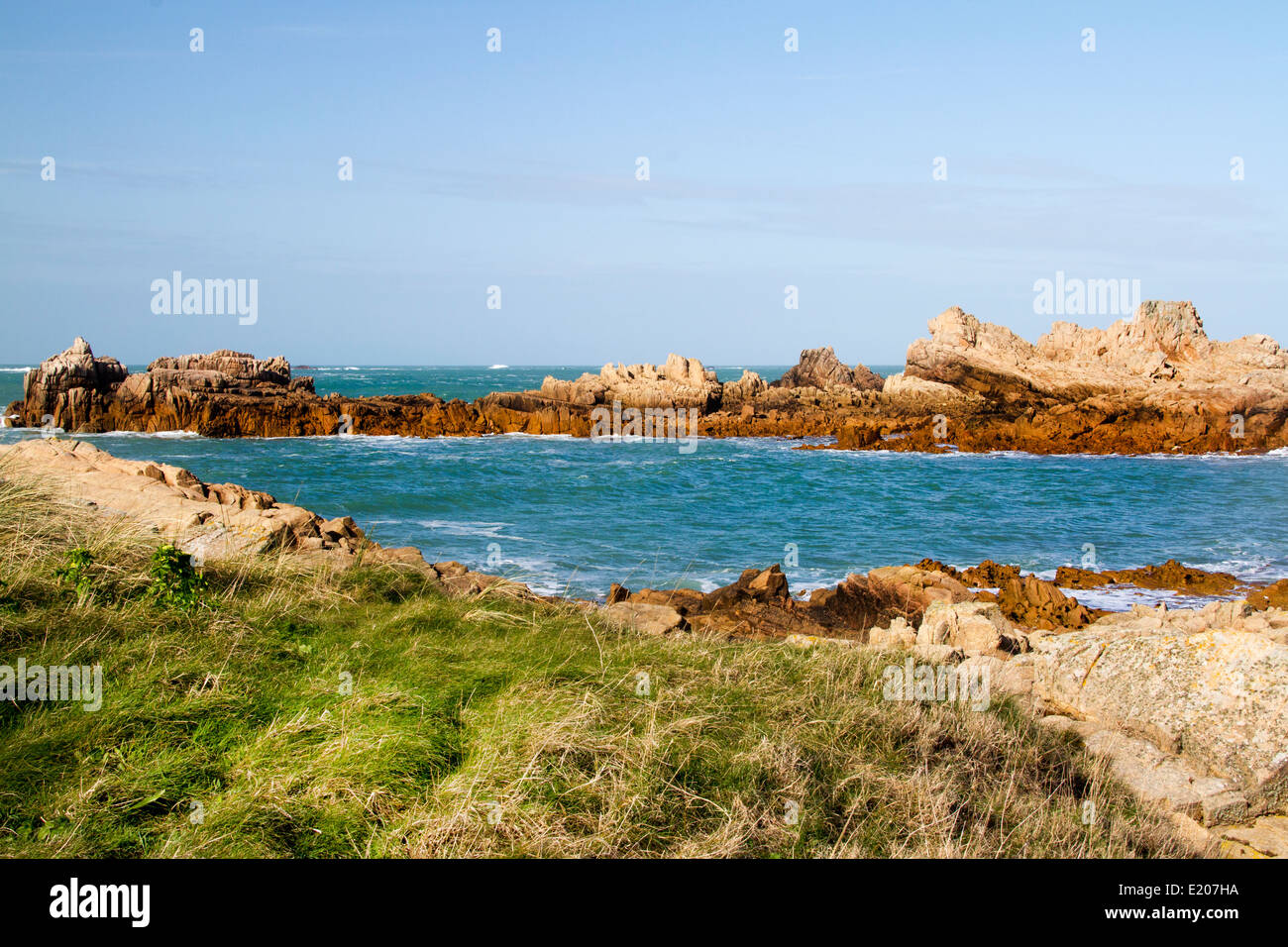 Scena costiere in Guernsey, le Isole del Canale. Foto Stock