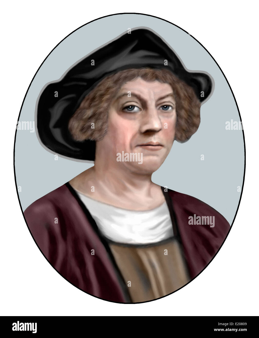 Christopher Columbus; 1451 1506; Italiano Explorer navigatore; illustrazione Foto Stock