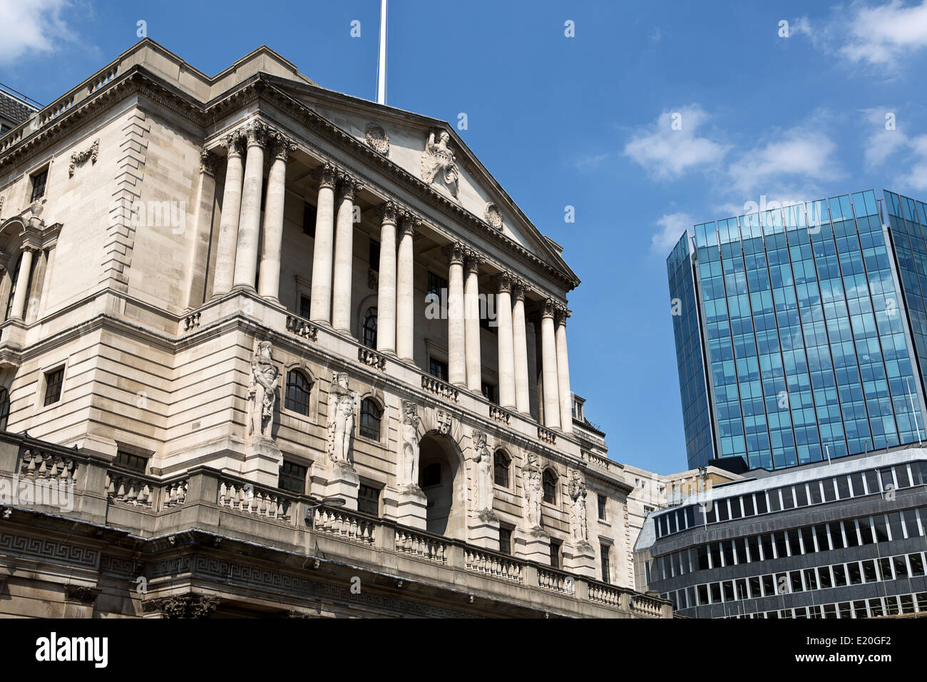 La Banca d'Inghilterra in Theadneedle Street a Londra. Foto Stock
