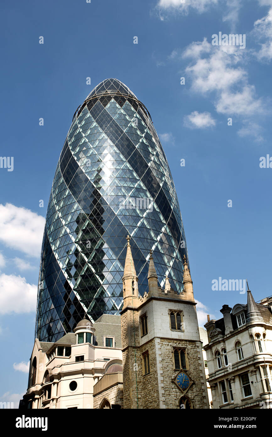 Il Gherkin, Londra. Foto Stock