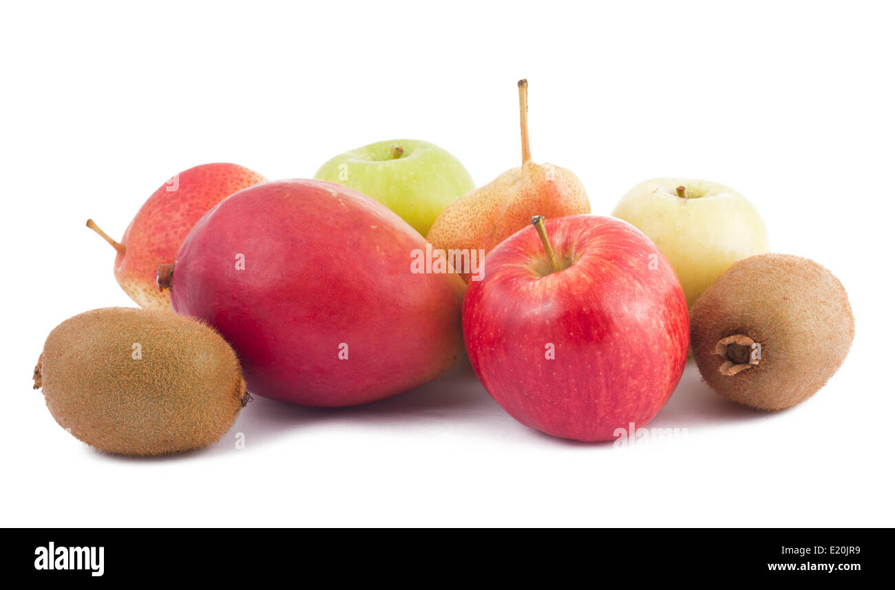 La freschezza dei frutti su sfondo bianco Foto Stock