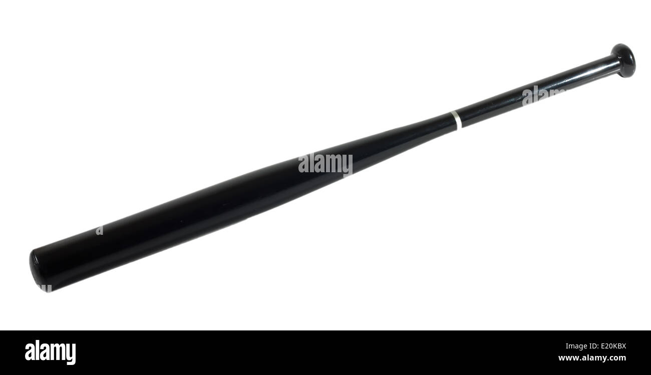 Black baseball bat isolato su bianco Foto Stock