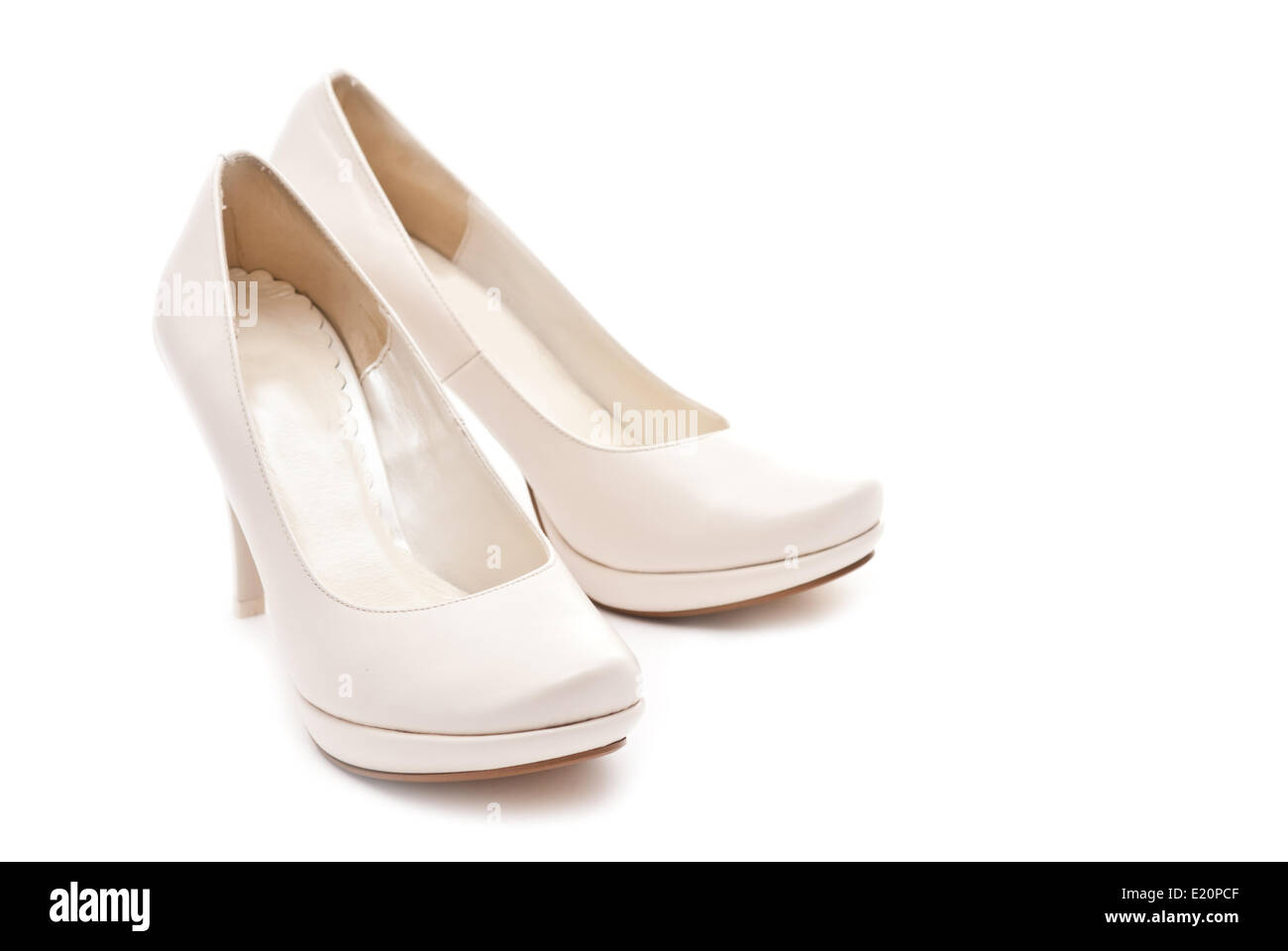 Coppia di scarpe di colore bianco Foto Stock