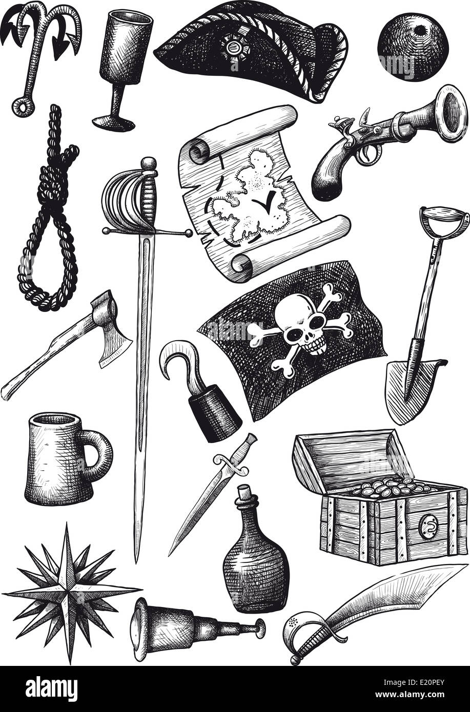 grande pirata Set Foto Stock