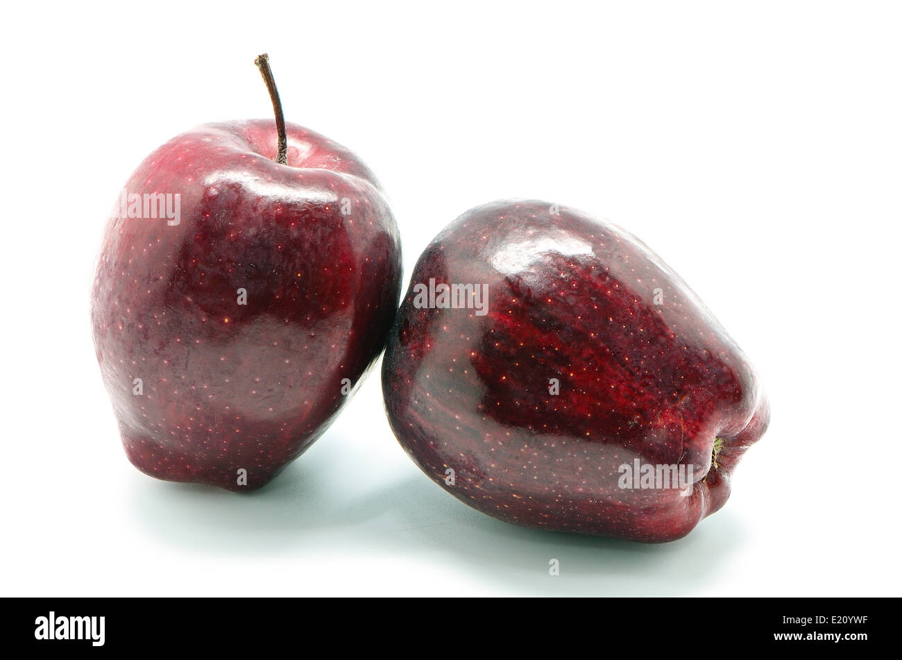 Fresh Apple viola, isolato su sfondo bianco Foto Stock