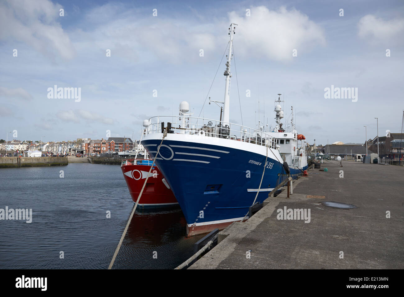 Barche da pesca nel porto di bangor Irlanda del Nord Foto Stock