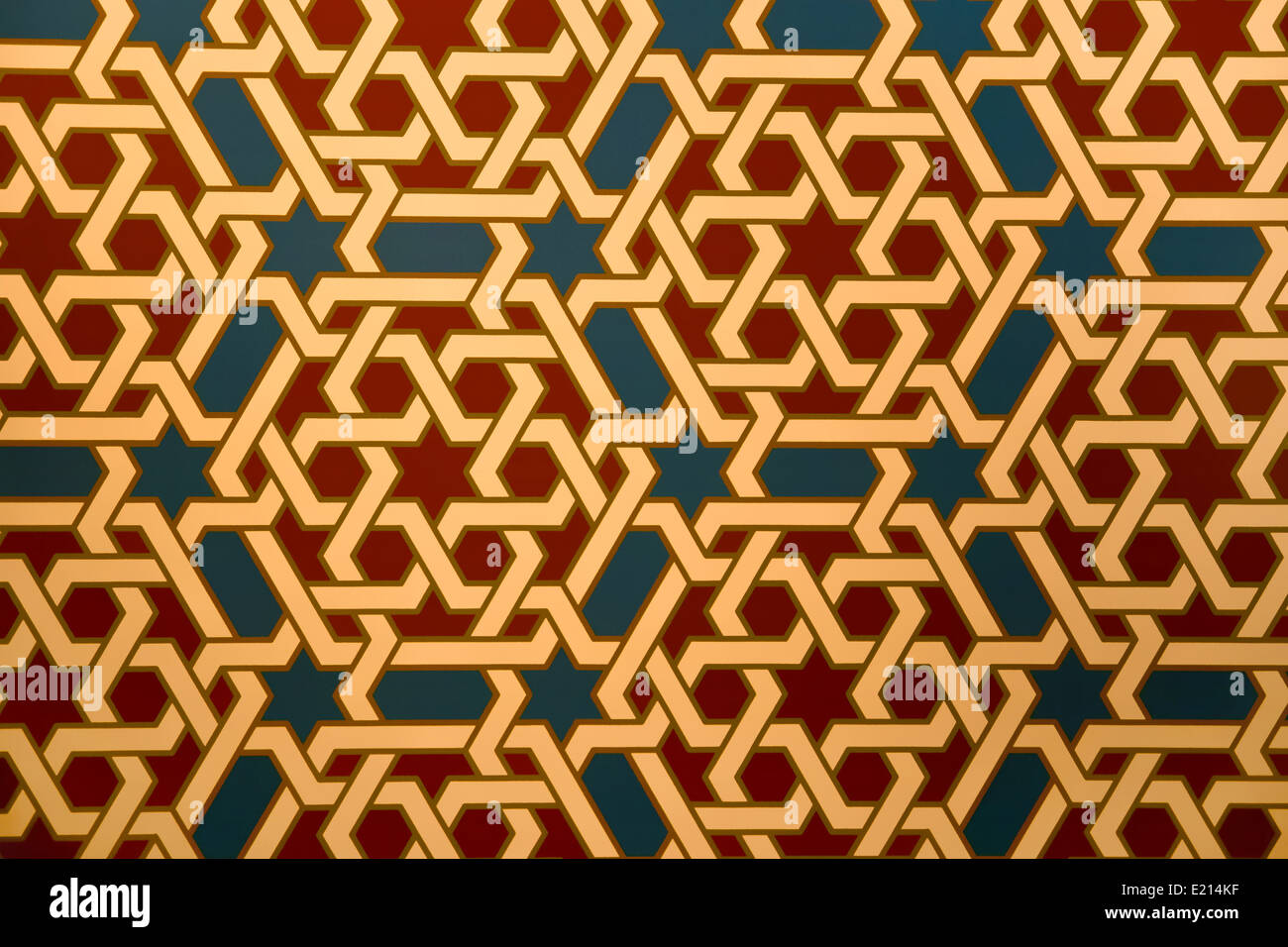 Piastrella in stile mudéjar in Alfajeria palace di Saragozza, Spagna. Foto Stock