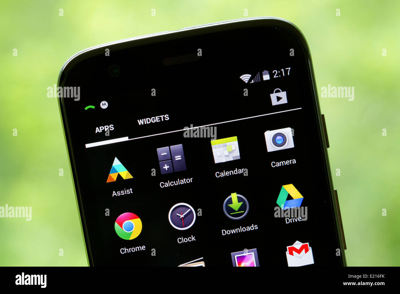 Applicazioni, applicazioni visualizzate sullo schermo di un Motorola, Moto G cellulare, telefono cellulare con sistema operativo Android. Foto Stock