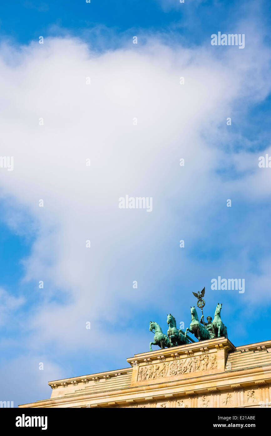 Quadriga sulla Porta di Brandeburgo, Berlino Germania Foto Stock