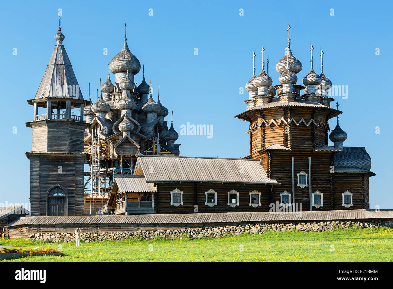 Russia, Carelia Kizhi Isola, Cattedrale della trasfigurazione Foto Stock