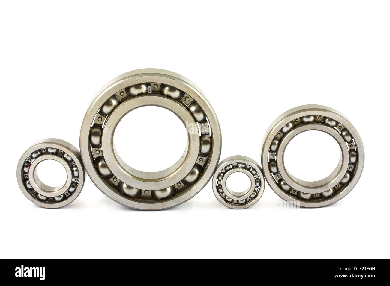 Quattro cuscinetti a sfera in acciaio Foto Stock