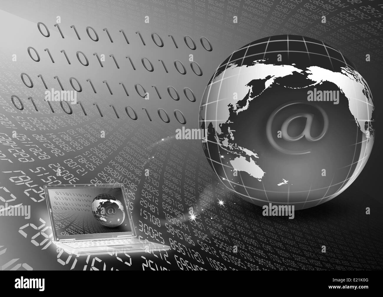 Trasferimento di flussi digitali Foto Stock