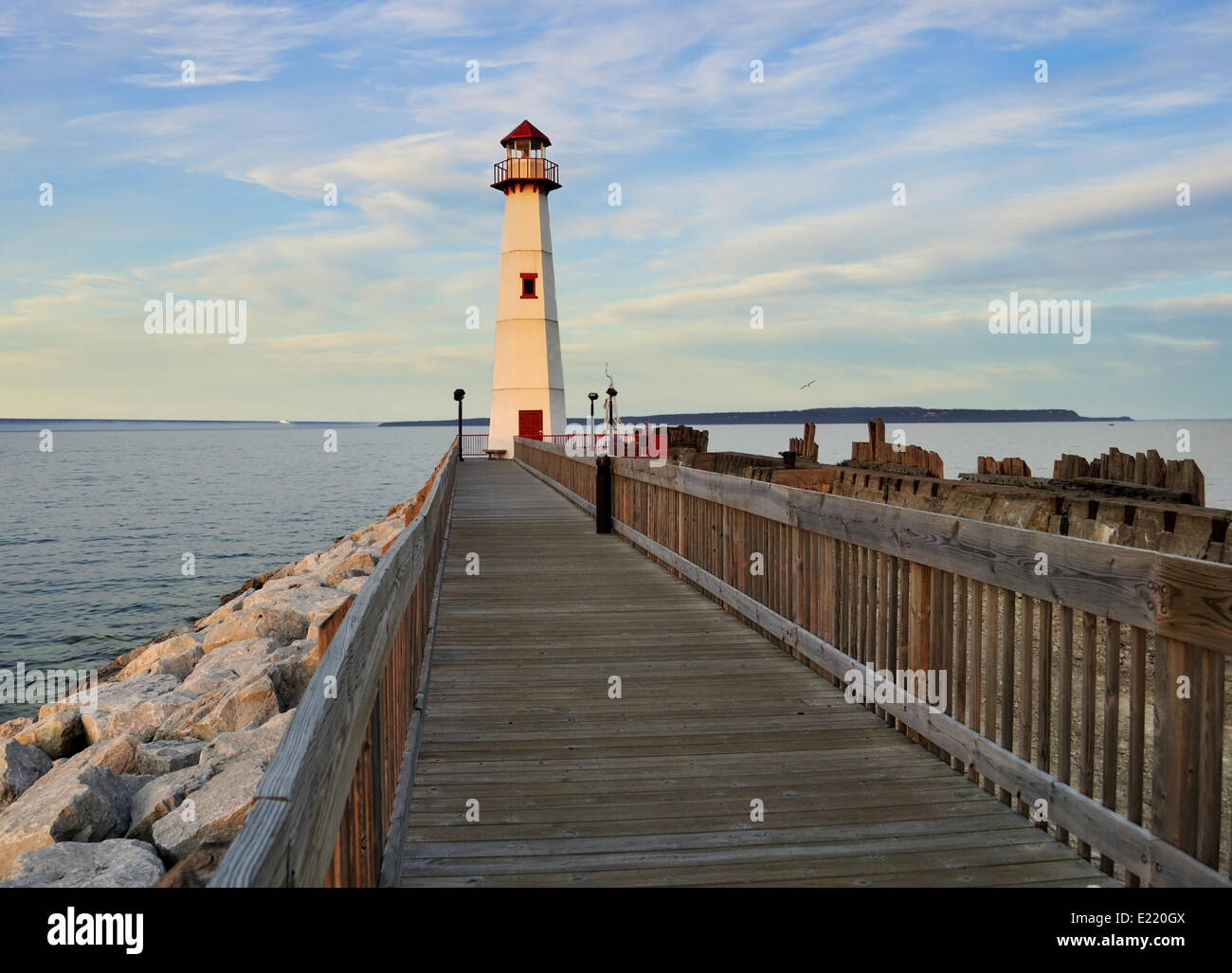 Faro al tramonto Foto Stock