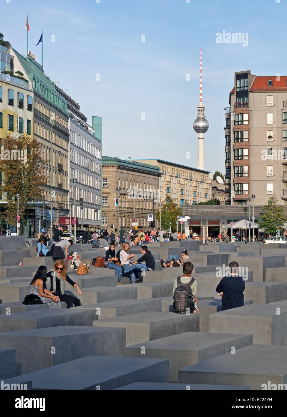 Il memoriale dell'olocausto Berlino Germania Foto Stock