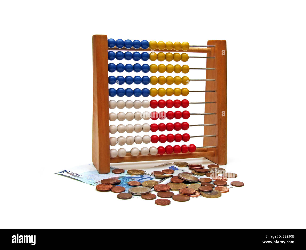 Abacus e denaro Foto Stock
