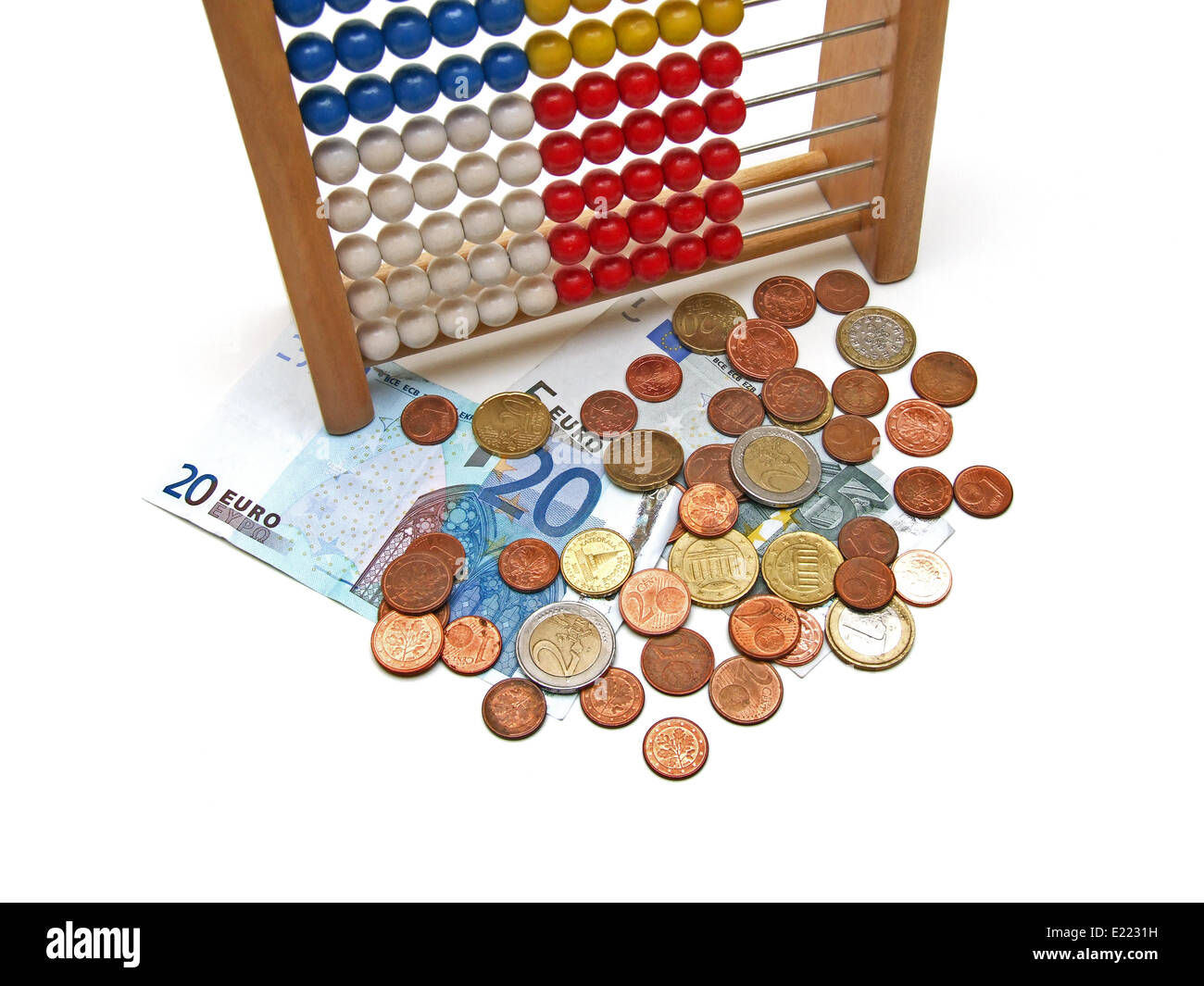 Abacus e denaro Foto Stock