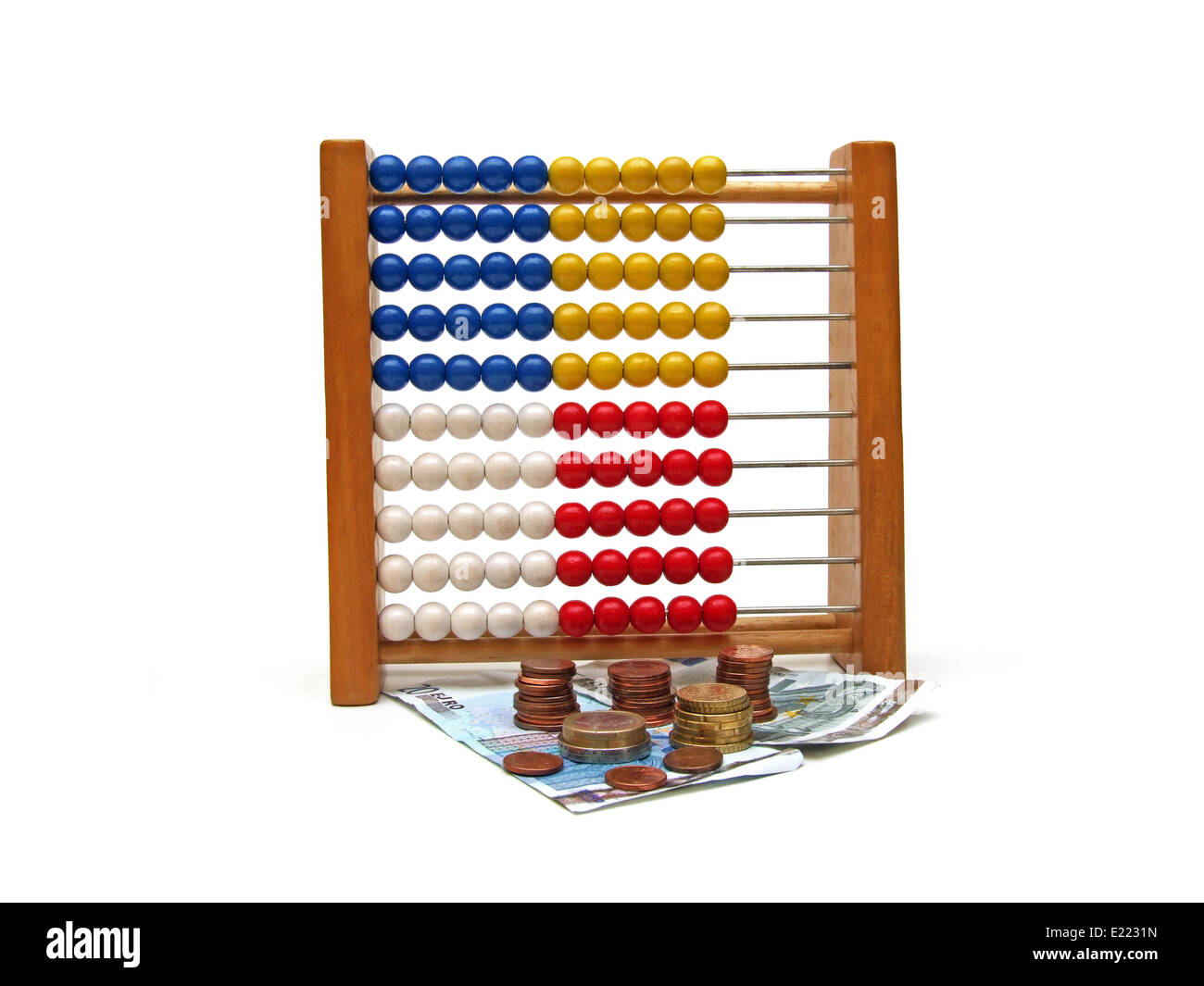 Abacus e denaro Foto Stock