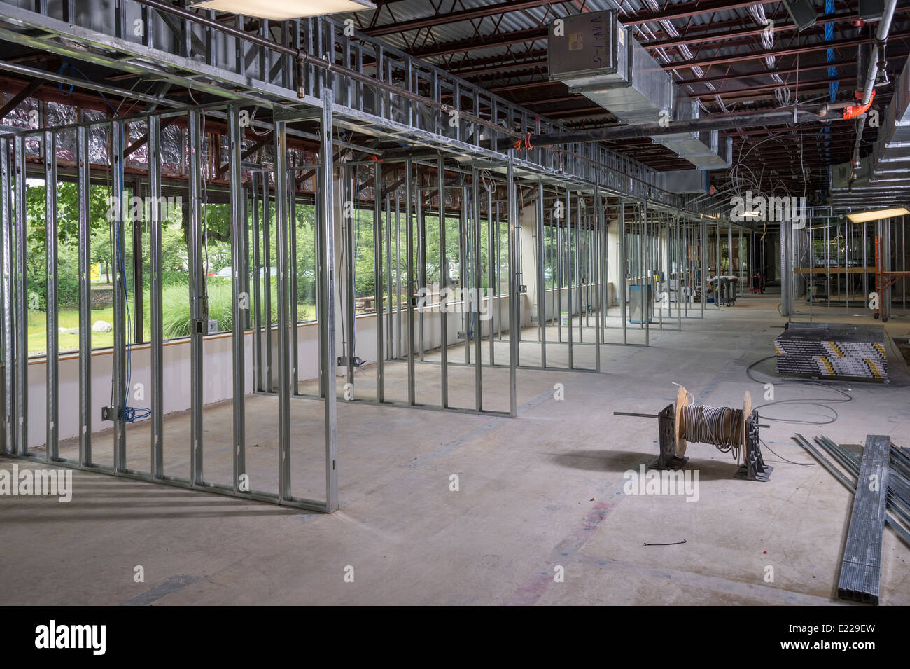 Nuova costruzione di immobili commerciali interni Foto Stock