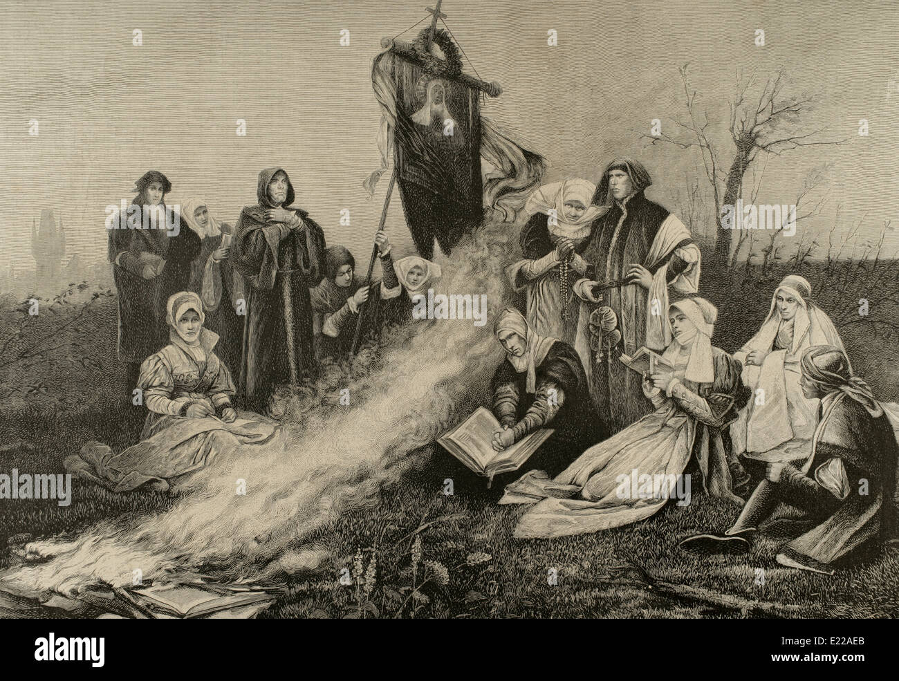 Lollardy. Politica e movimento religioso che esisteva dalla metà.XIV secolo per la riforma in inglese. Incisione. Foto Stock