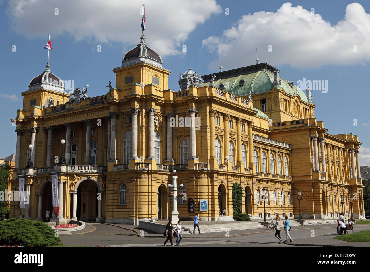 Croatian National Theatre, noto anche come il HNK Zagreb, Zagreb, Croazia. Foto Stock