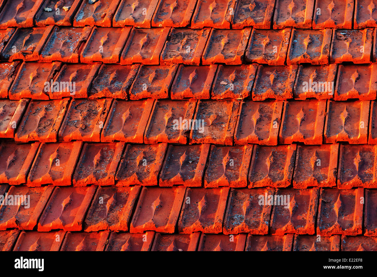 Sfondo di tegole rosse pattern Foto Stock