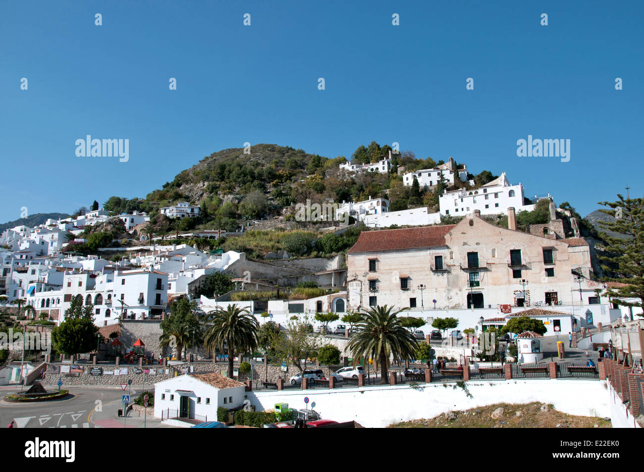 Frigiliana Málaga Spagna spagnolo villaggio bianco Foto Stock