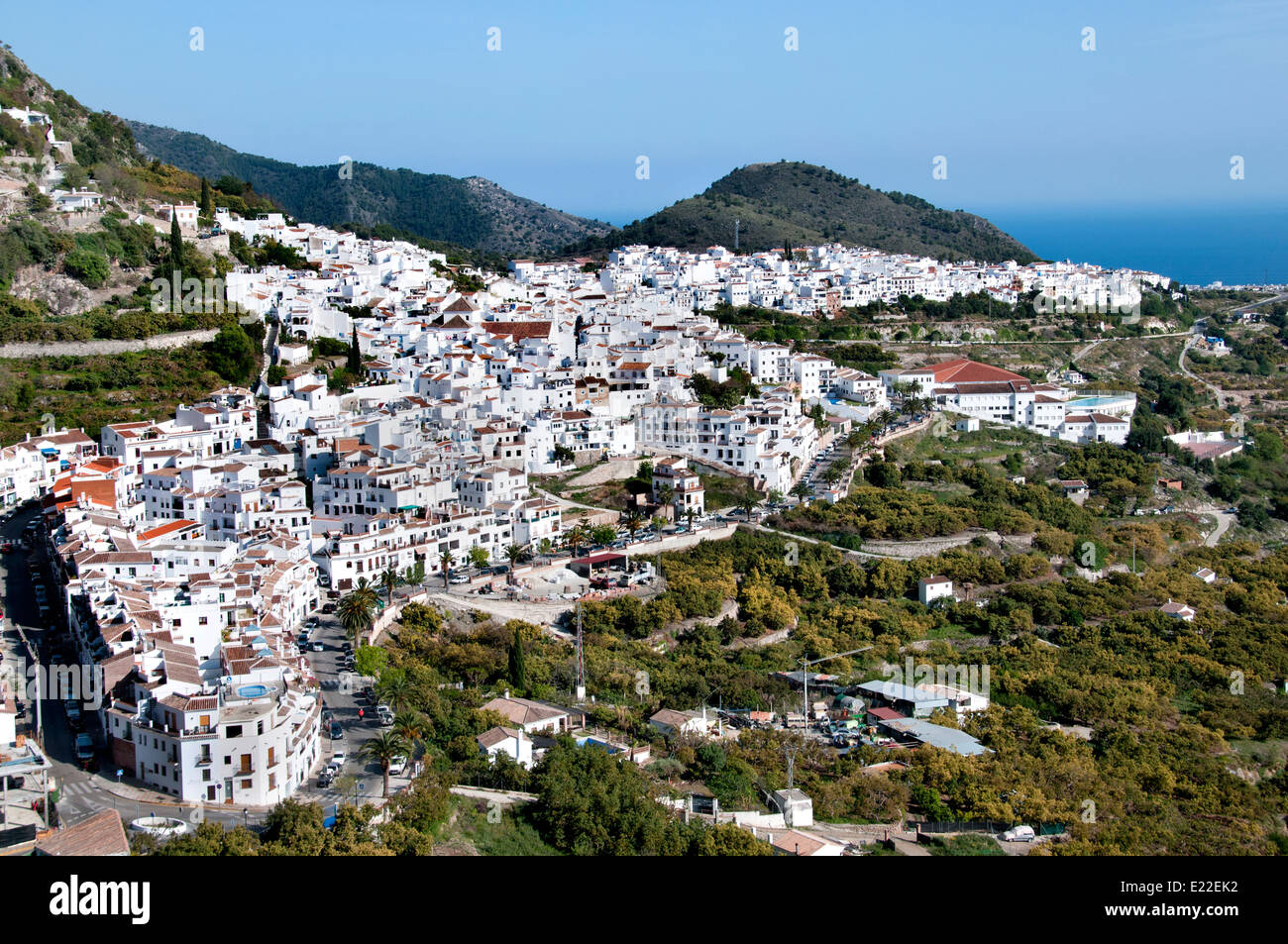 Frigiliana Málaga Spagna spagnolo villaggio bianco Foto Stock