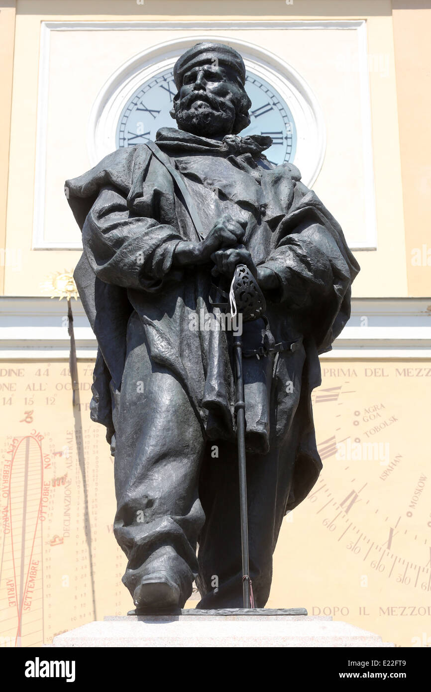 Giuseppe Garibaldi statua in bronzo. Parma, Italia Foto Stock