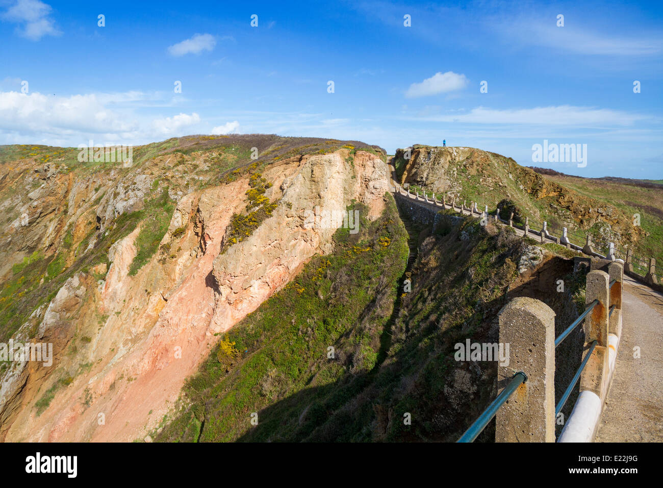 La Coupee su Sark isole del canale Foto Stock