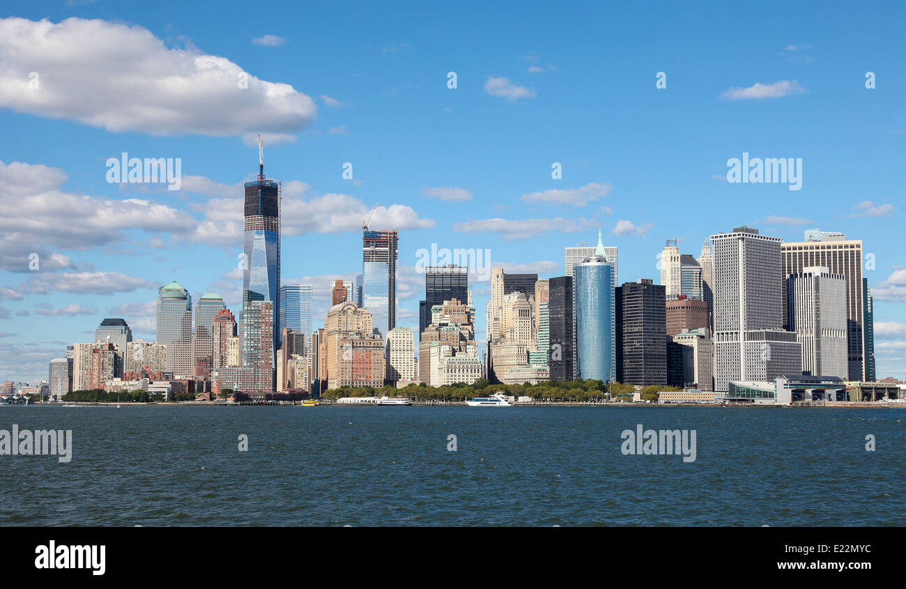Vista su Manhattan e del fiume Hudson Foto Stock