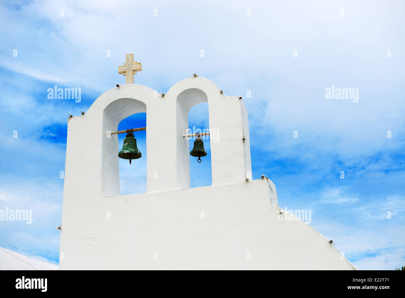 Chiesa ortodossa sull isola di Santorini, Grecia Foto Stock