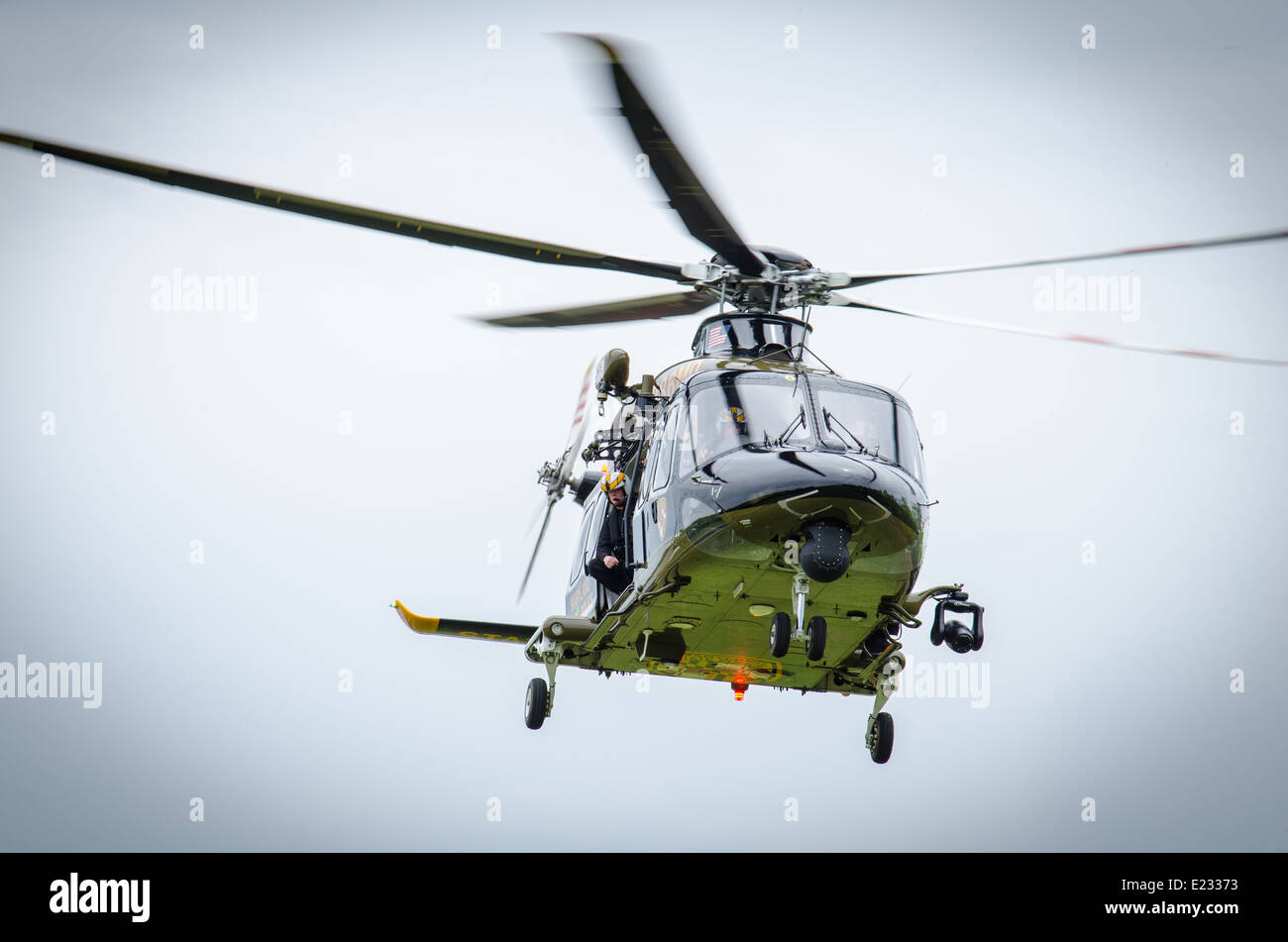 Stato del Maryland elicottero Trooper tenendo spento Foto Stock