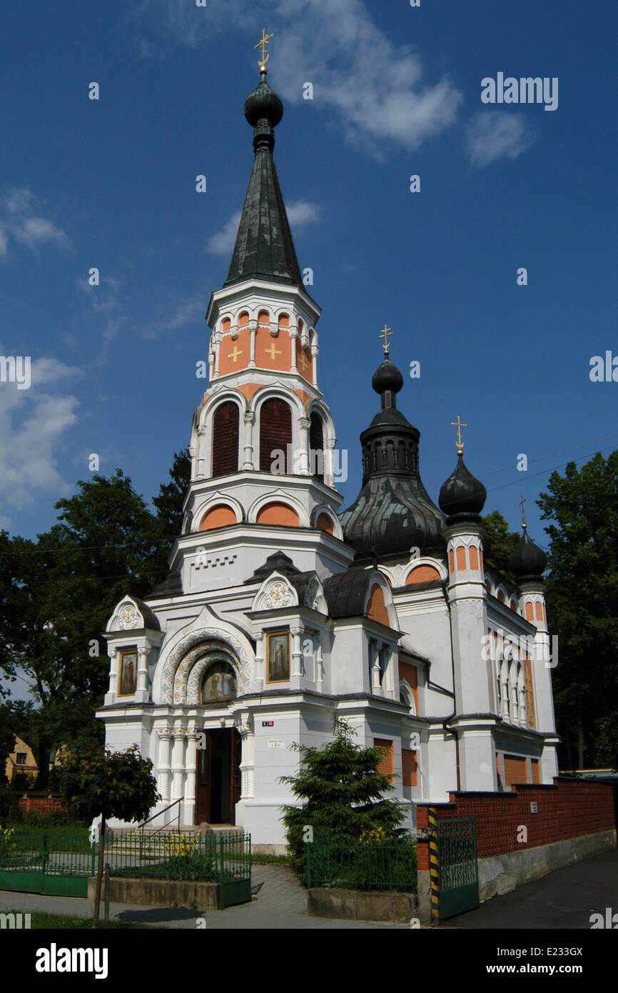 Chiesa ortodossa di santa Olga in Frantiskovy Lazne, Repubblica Ceca. Foto Stock