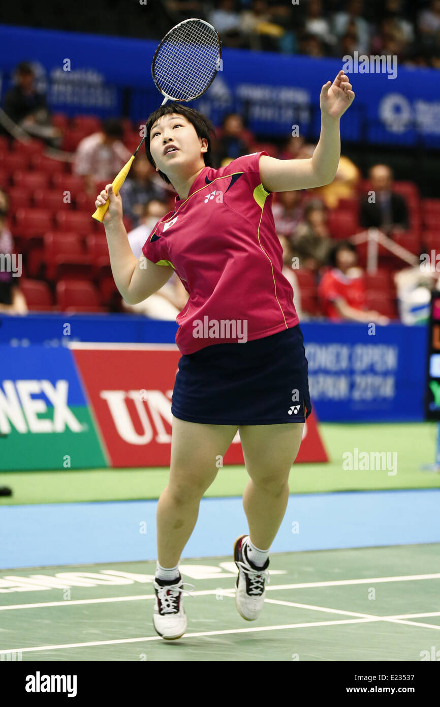 Tokyo Metropolitan Gymnasium, Tokyo, Giappone. 11 Giugno, 2014. Akane Yamaguchi (JPN), 11 Giugno 2014 - Badminton : Overgrip Yonex Open Giappone 2014 Donne Singoli presso il Tokyo Metropolitan Gymnasium, Tokyo, Giappone. © SHINGO ITO AFLO/sport/Alamy Live News Foto Stock